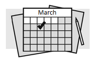 Little black and white cartoon drawing of an election calendar